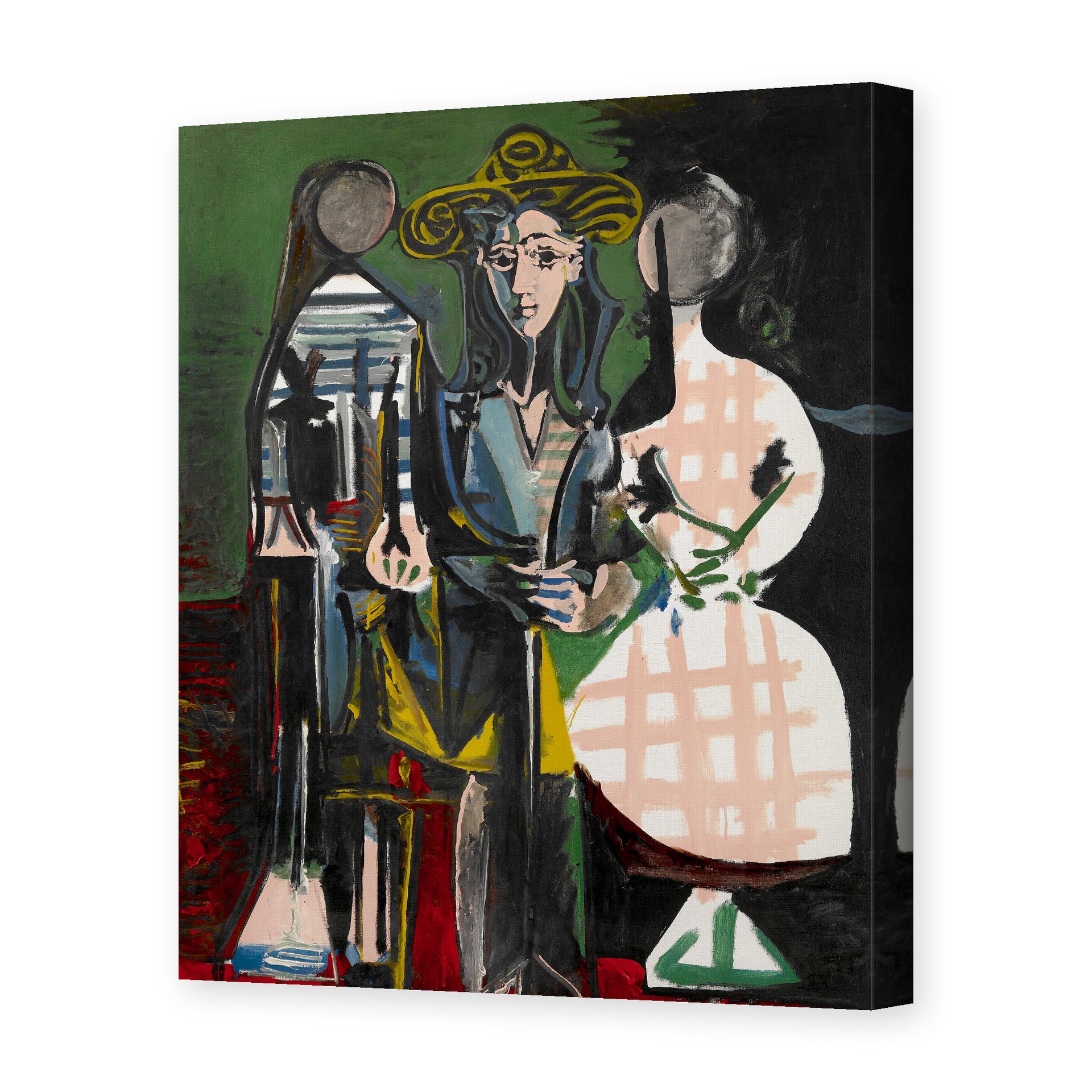 Pablo Picasso's 'Jacqueline with Paloma and Catherine' painting reproduced as a gallery-wrapped canvas print