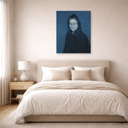Gallery-wrapped canvas print of Pablo Picasso's 'La Celestine' displayed on a wall in a bedroom