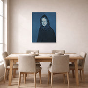 Unframed poster print of Pablo Picasso's 'La Celestine' displayed on a wall in a dining room