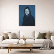 Unframed poster print of Pablo Picasso's 'La Celestine' displayed on a wall in a living room