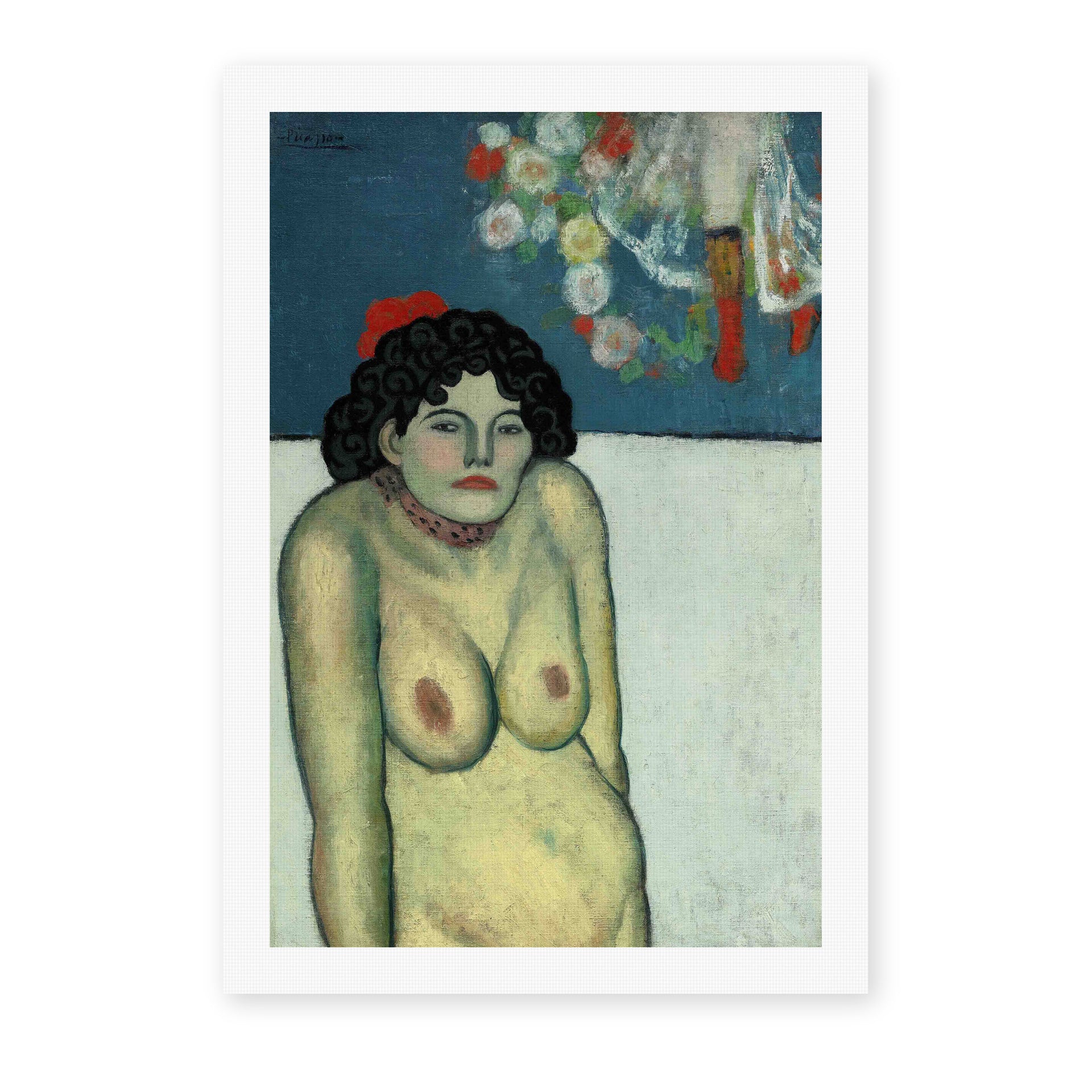 Pablo Picasso's 'La Gommeuse' painting reproduced as a rolled canvas print