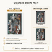 Pablo Picasso - Man with Pipe canvas print size comparison and framing display infographic