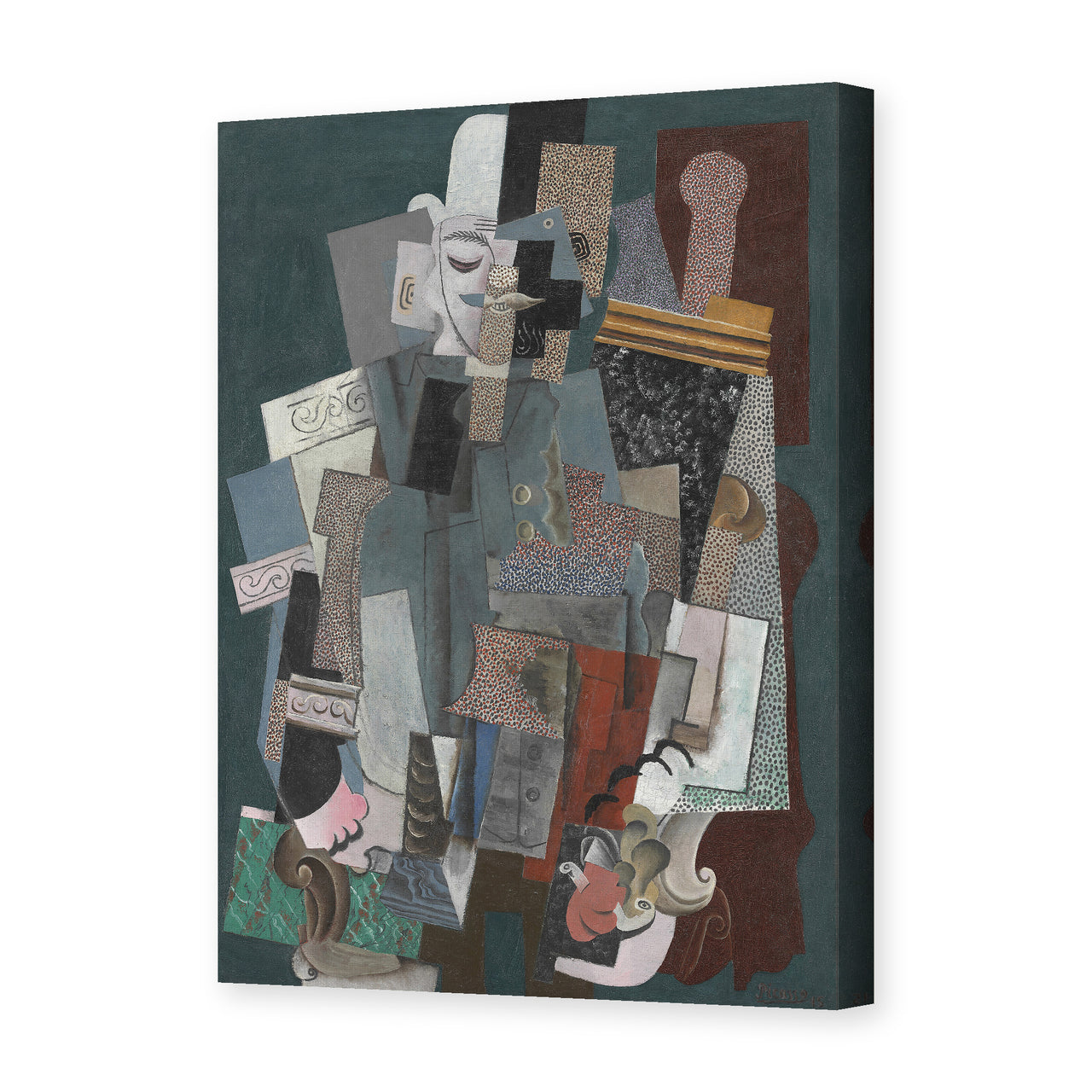 Pablo Picasso's 'Man with Pipe' painting reproduced as a gallery-wrapped canvas print