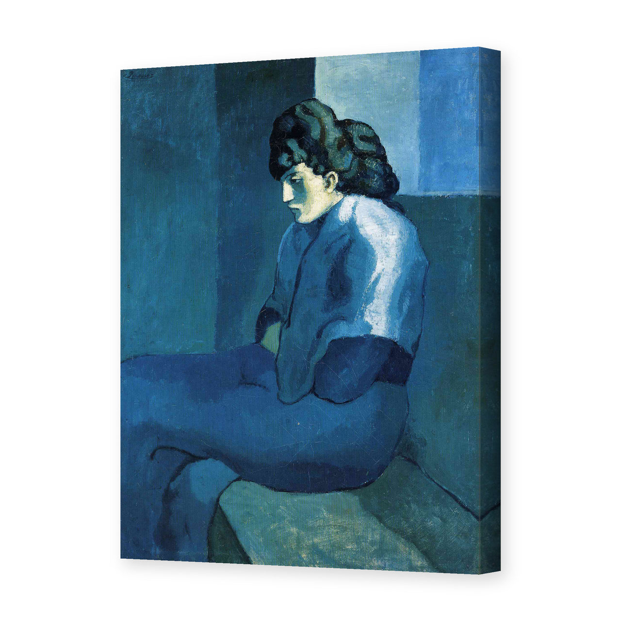 Pablo Picasso's 'Melancholy Woman' painting reproduced as a gallery-wrapped canvas print