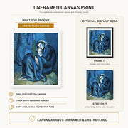 Pablo Picasso - Mother and Child canvas print size comparison and framing display infographic