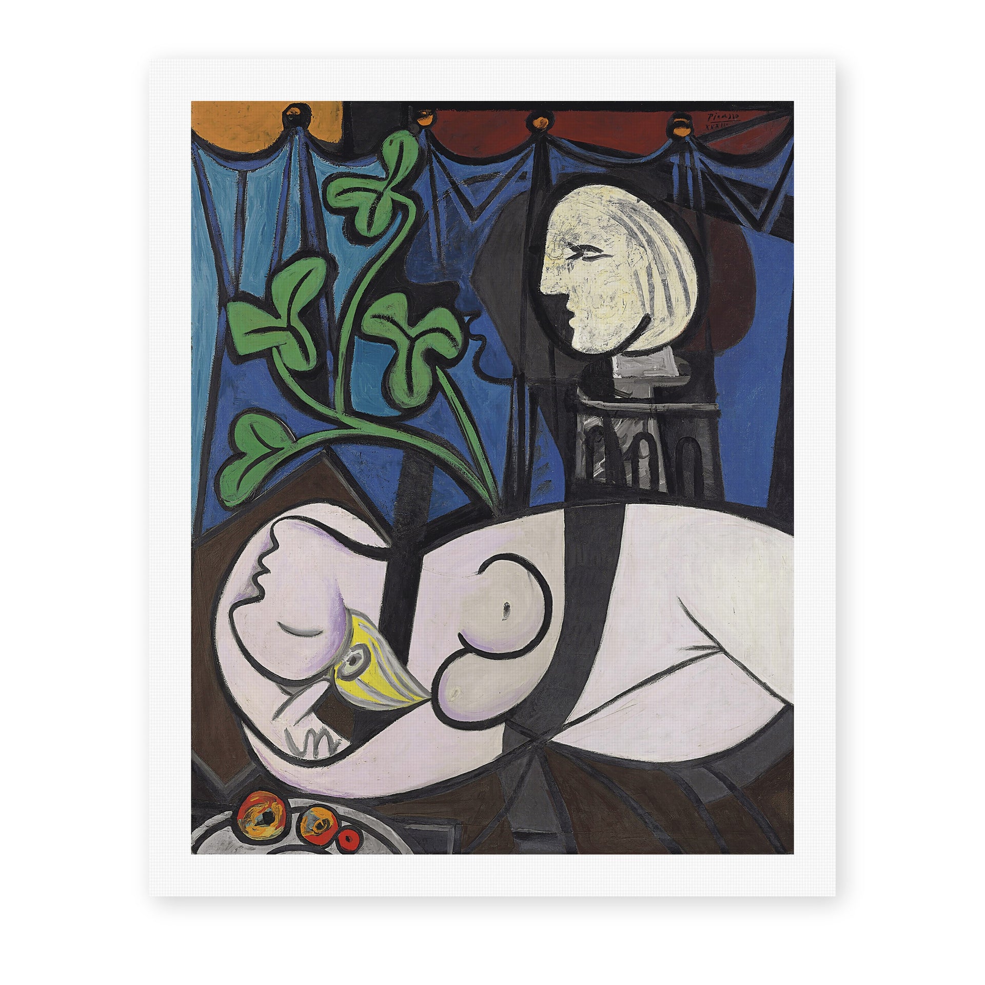 Pablo Picasso's 'Nude Green Leaves and Bus' painting reproduced as a rolled canvas print