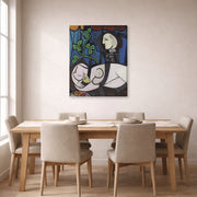 Gallery-wrapped canvas print of Pablo Picasso's 'Nude Green Leaves and Bus' displayed on a wall in a dining room