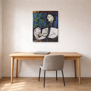 Gallery-wrapped canvas print of Pablo Picasso's 'Nude Green Leaves and Bus' displayed on a wall in a home office