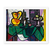 Pablo Picasso's 'Pitcher and a Bowl of Fruit' painting reproduced as a rolled canvas print