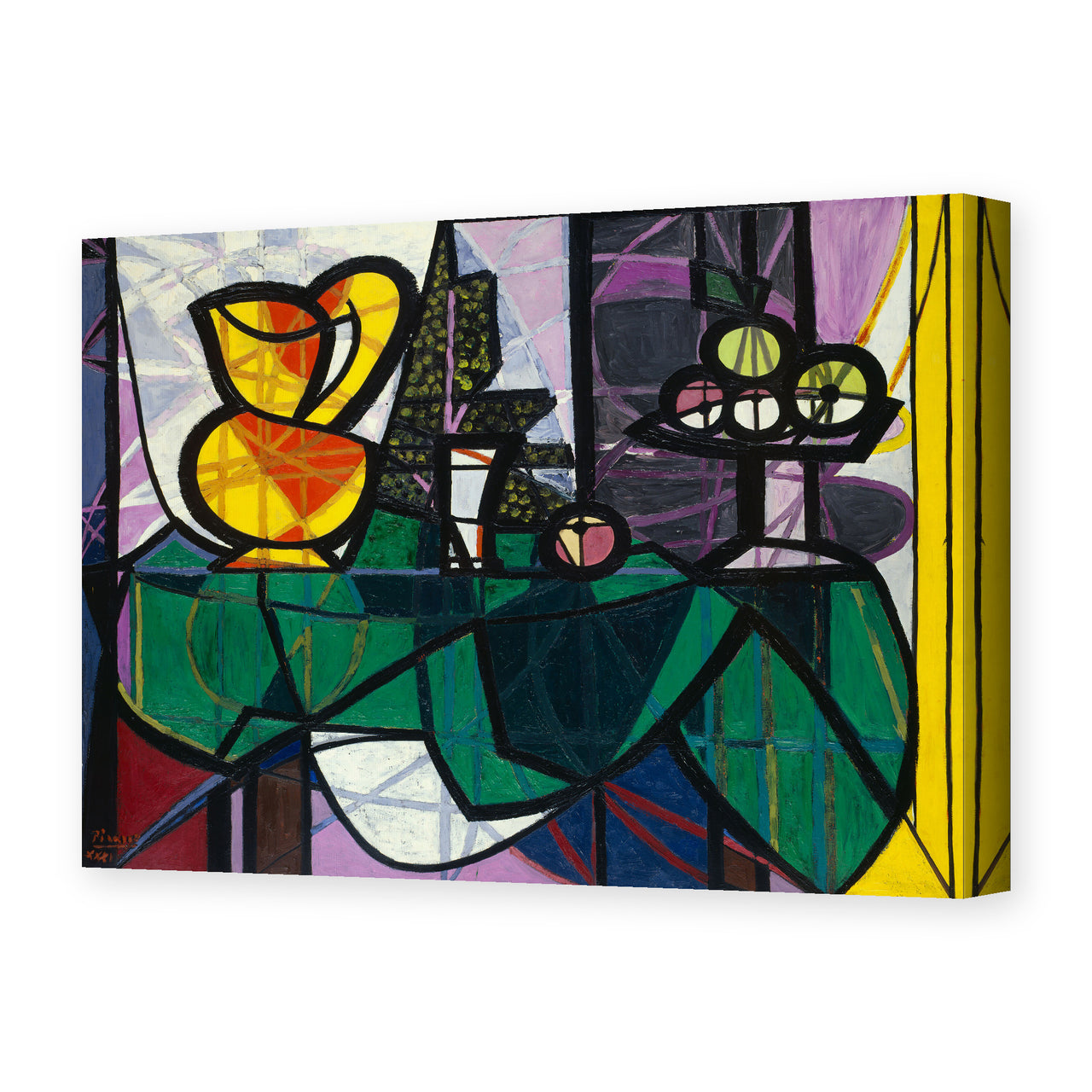 Pablo Picasso's 'Pitcher and a Bowl of Fruit' painting reproduced as a gallery-wrapped canvas print