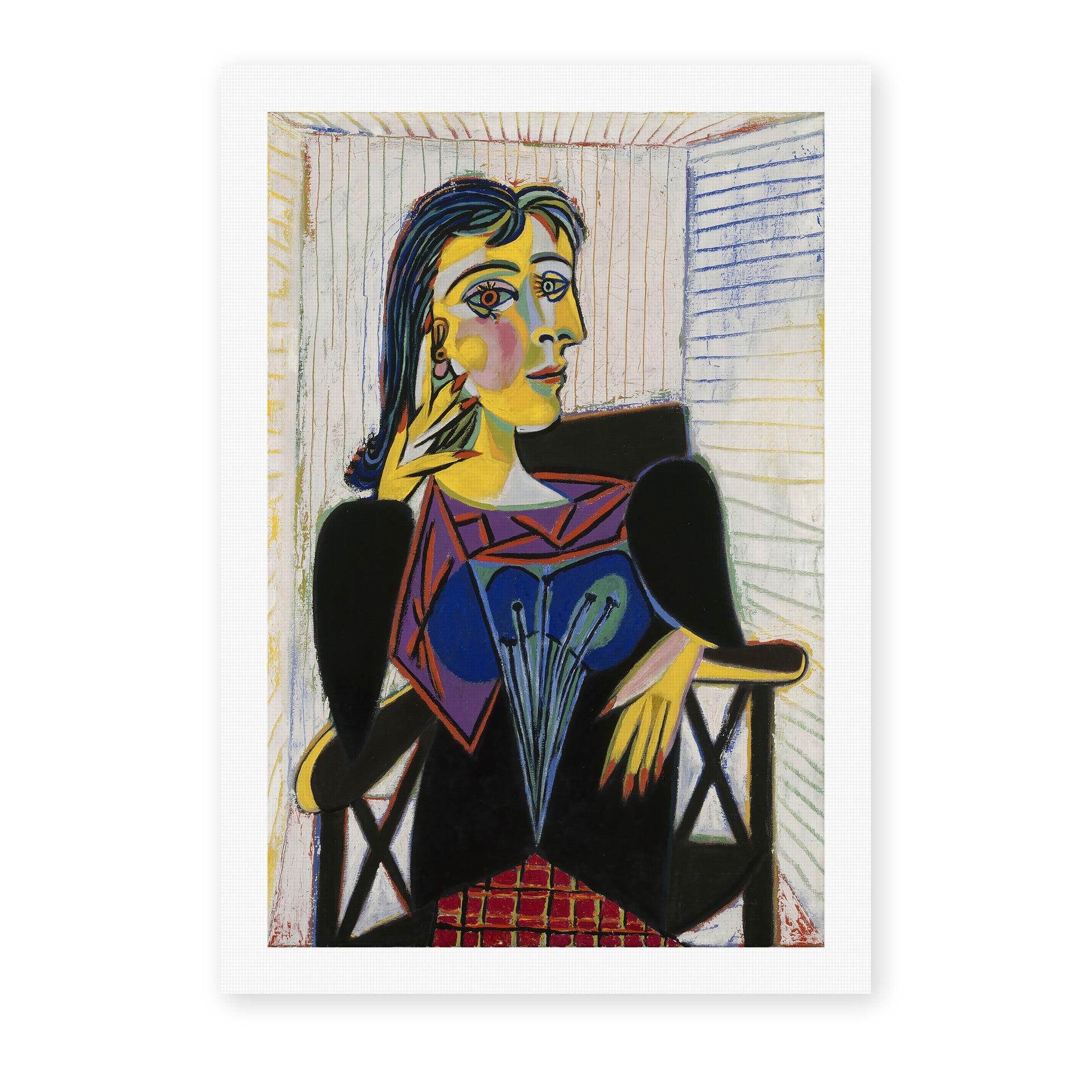 Pablo Picasso's 'Portrait of Dora Maar' painting reproduced as a rolled canvas print