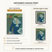 Pablo Picasso - Seated Harlequin canvas print size comparison and framing display infographic