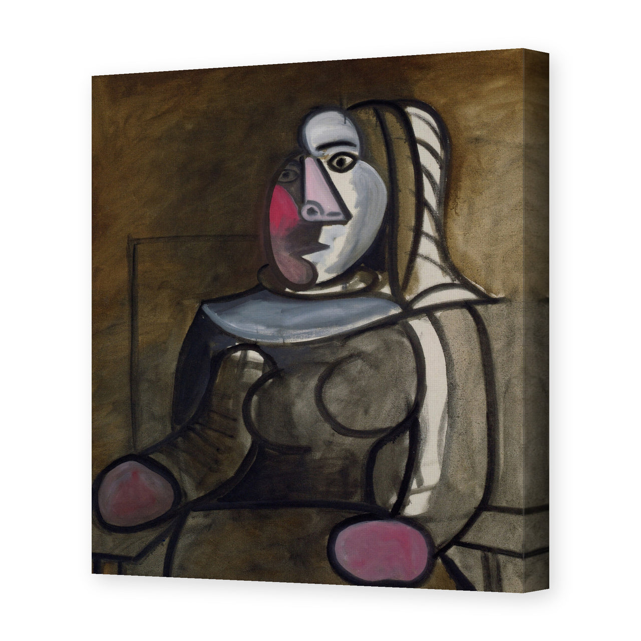 Pablo Picasso's 'Seated Woman' painting reproduced as a gallery-wrapped canvas print