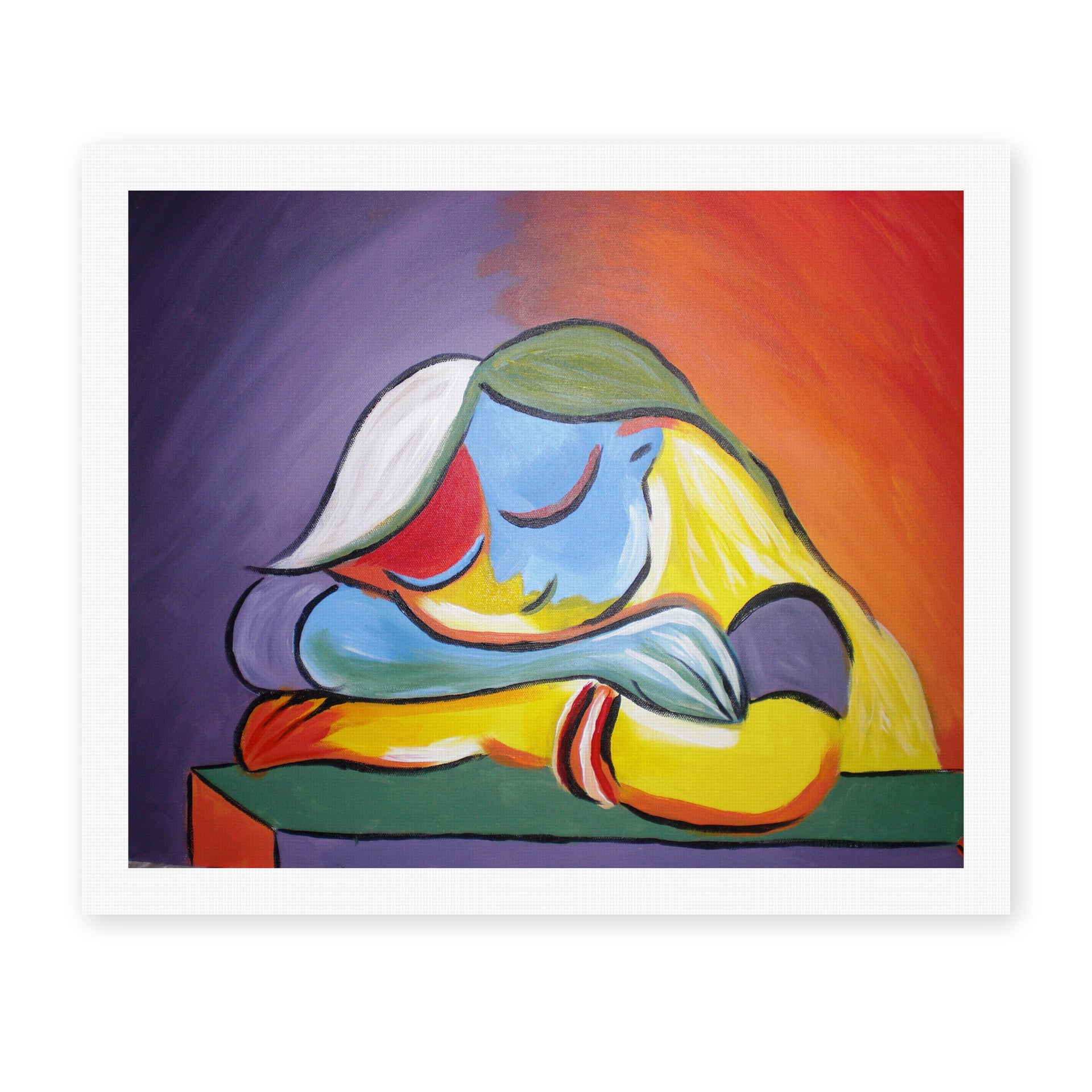 Pablo Picasso's 'Sleeping Girl' painting reproduced as a rolled canvas print
