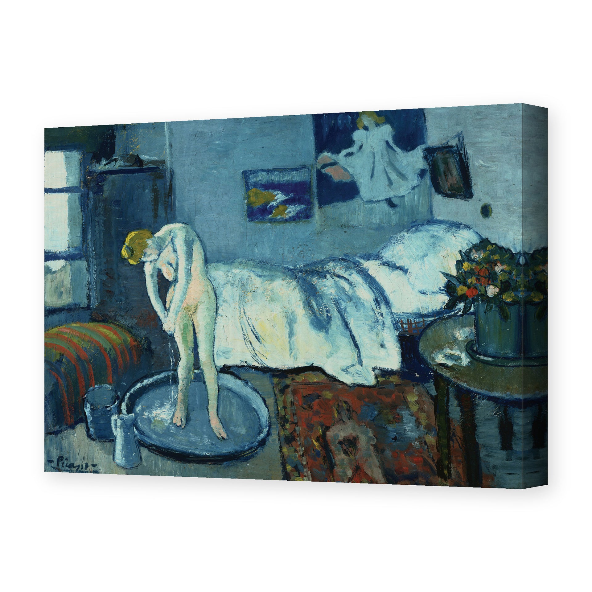 Pablo Picasso's 'The Blue Room' painting reproduced as a gallery-wrapped canvas print