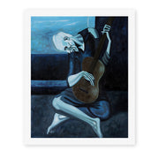 Pablo Picasso's 'The Old Guitarist' painting reproduced as a rolled canvas print