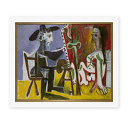 Pablo Picasso's 'The Painter and The Model' painting reproduced as a rolled canvas print