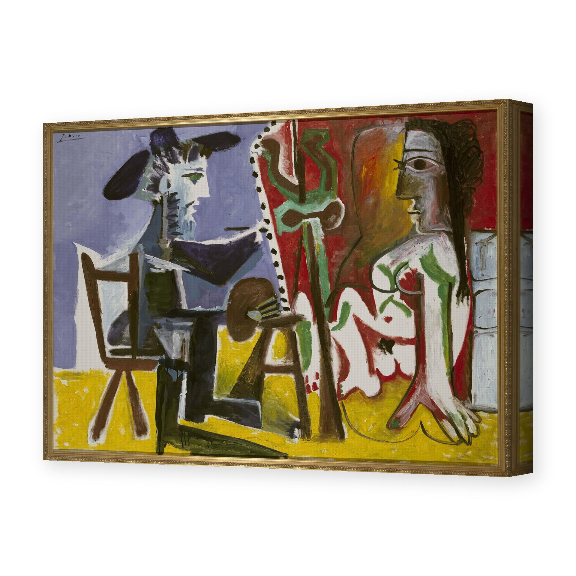 Pablo Picasso's 'The Painter and The Model' painting reproduced as a gallery-wrapped canvas print