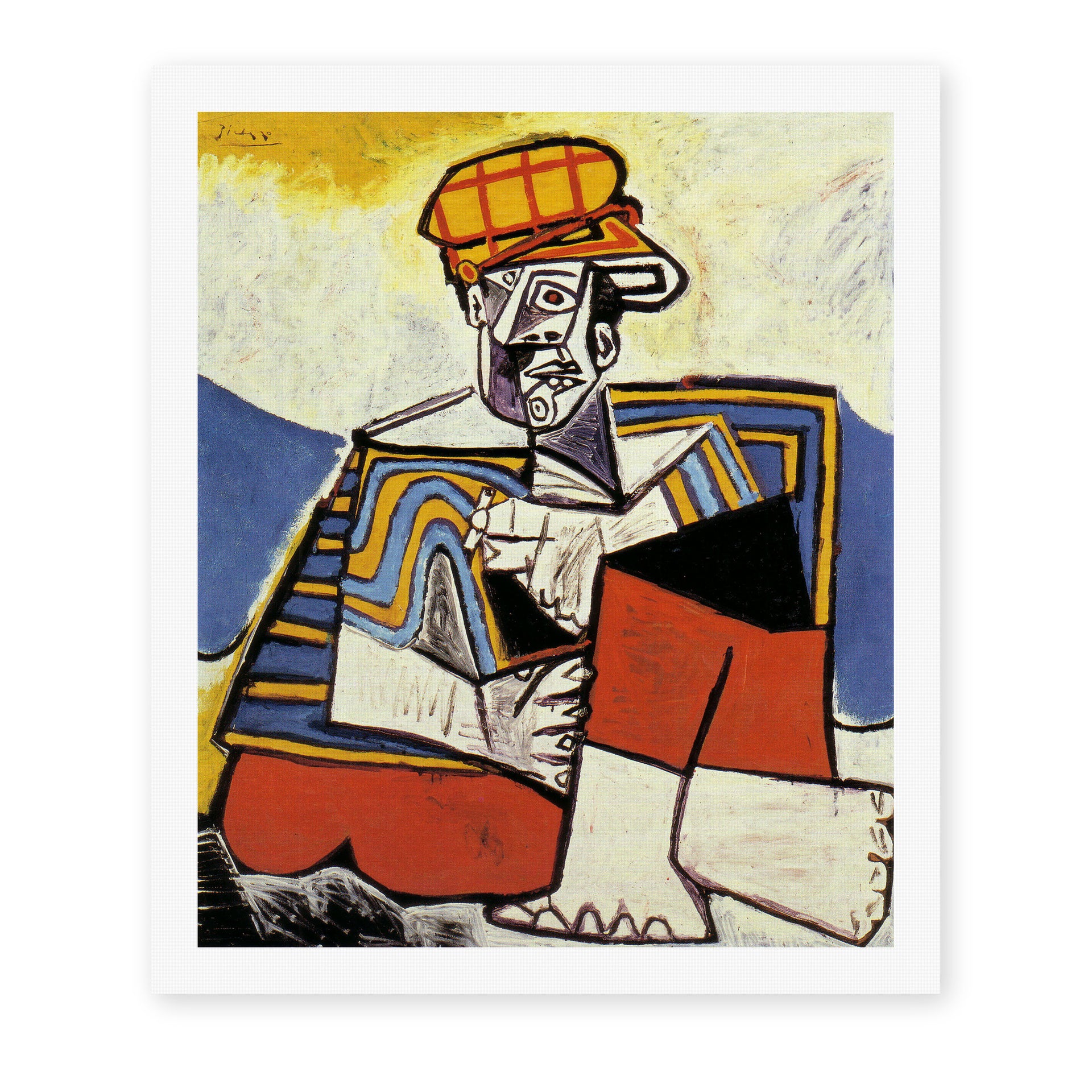 Pablo Picasso's 'The Smoker' painting reproduced as a rolled canvas print