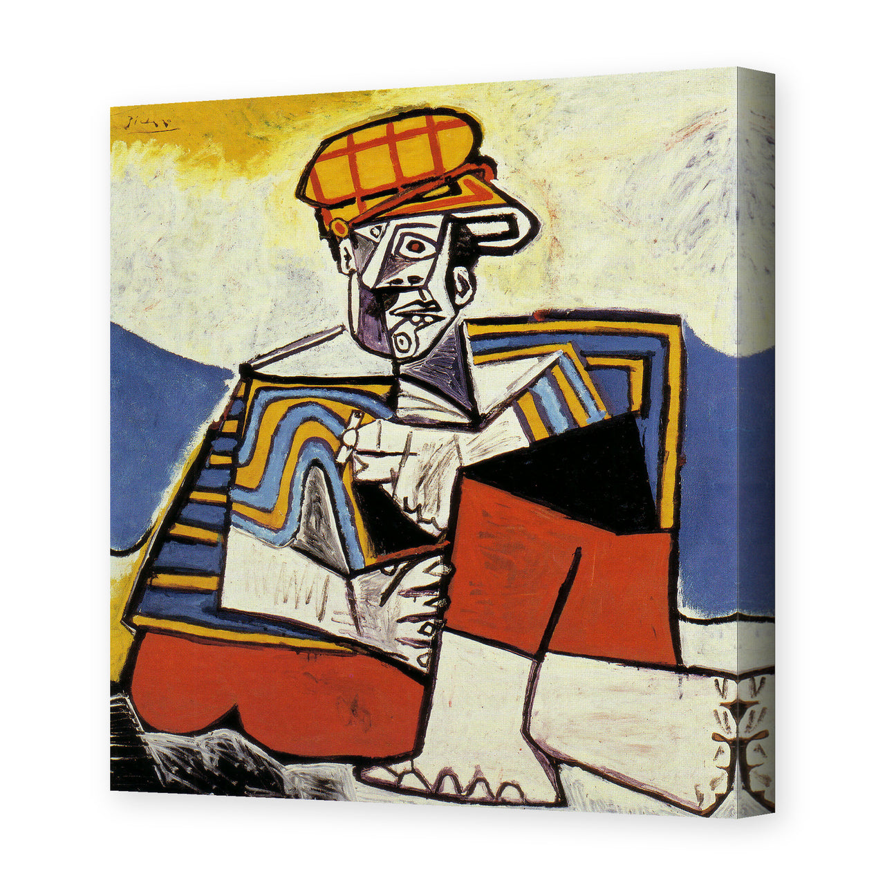 Pablo Picasso's 'The Smoker' painting reproduced as a gallery-wrapped canvas print