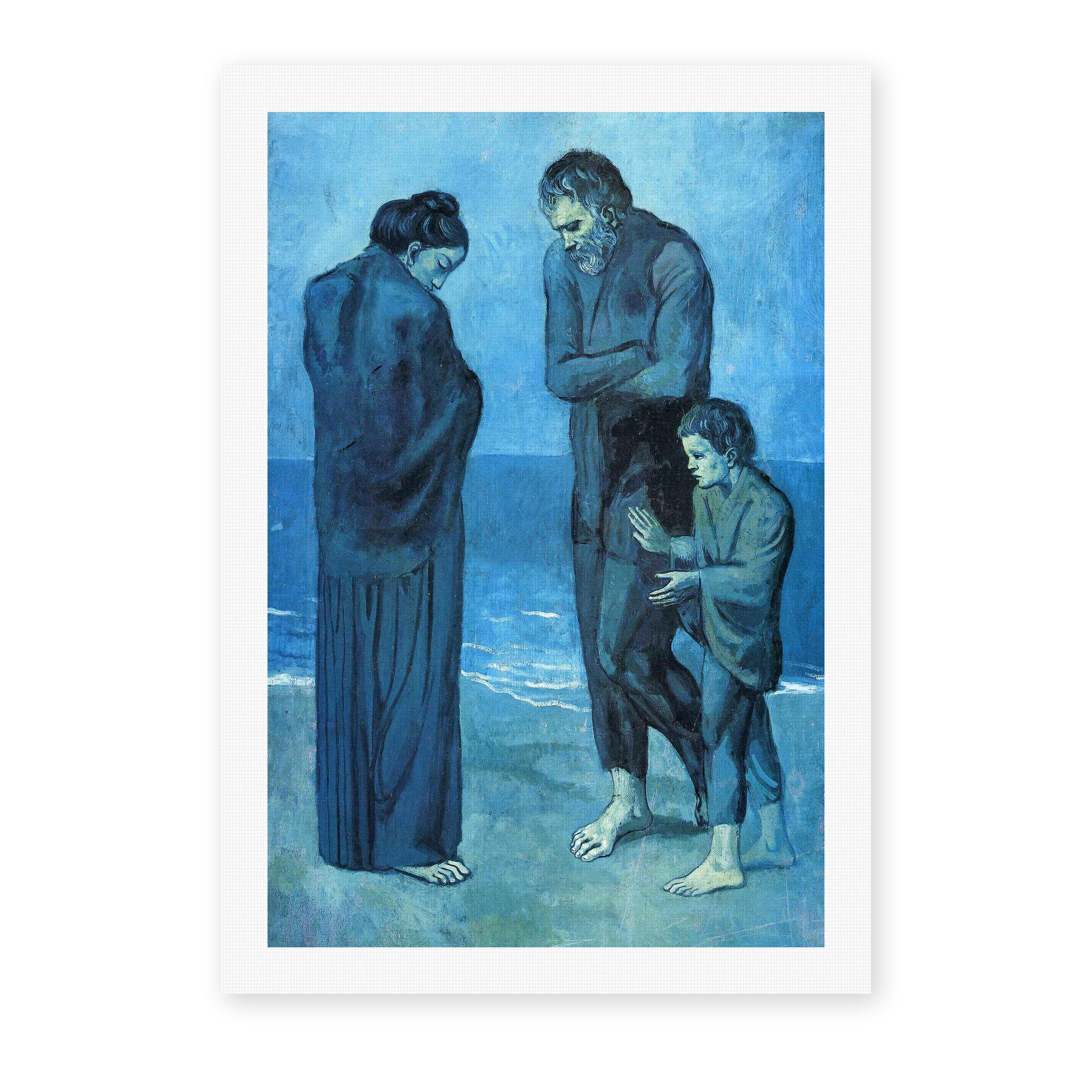 Pablo Picasso's 'The Tragedy 1903' painting reproduced as a rolled canvas print