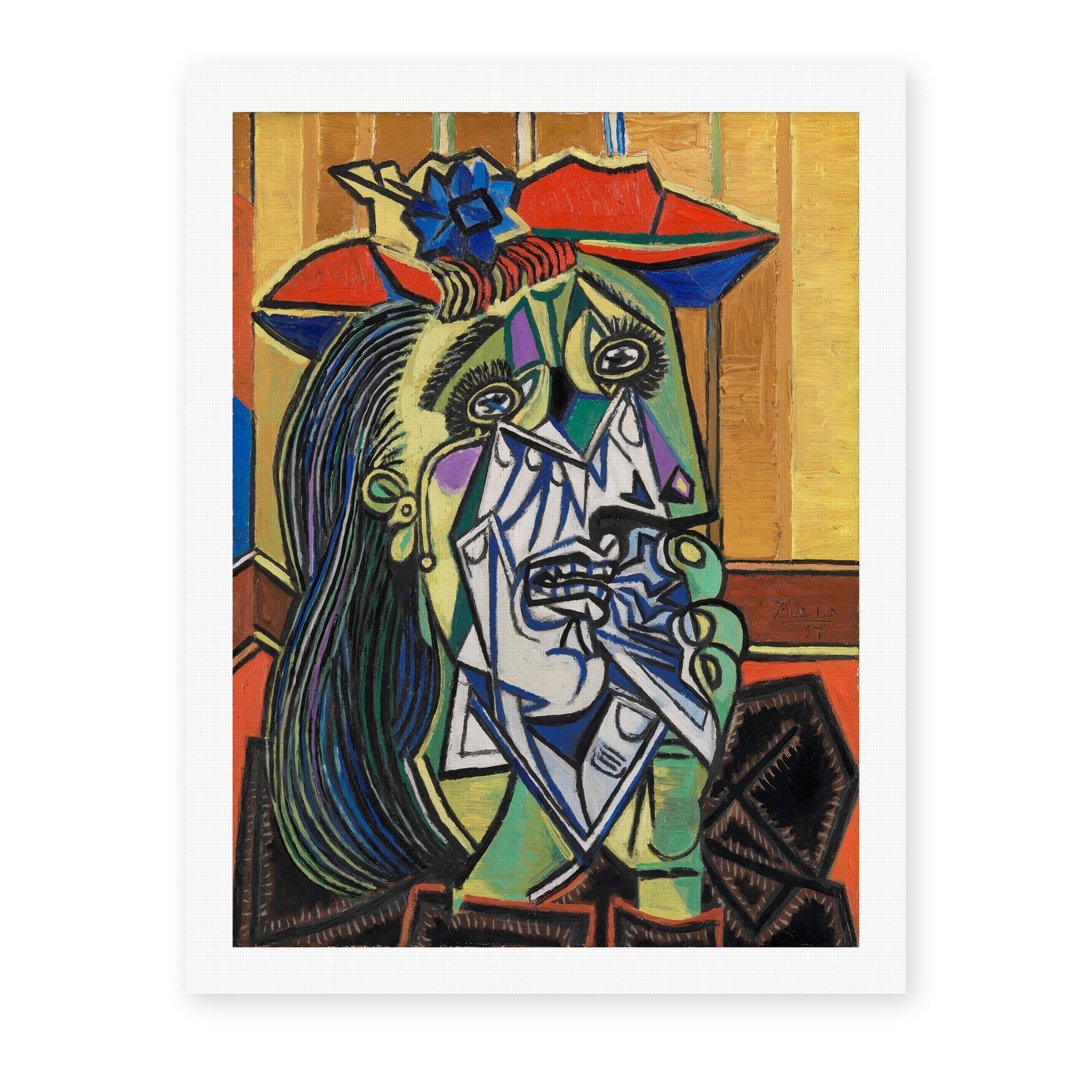 Pablo Picasso's 'Weeping Woman' painting reproduced as a rolled canvas print