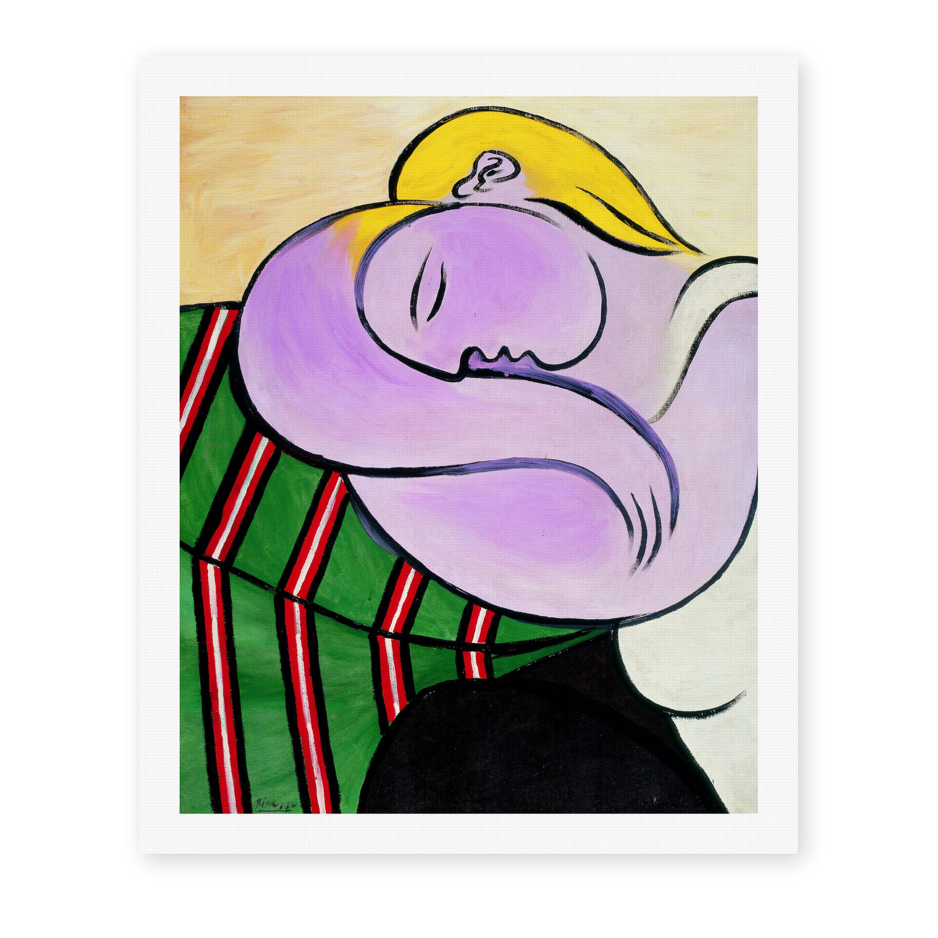 Pablo Picasso's 'Woman with Yellow Hair' painting reproduced as a rolled canvas print