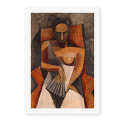 Pablo Picasso's 'Woman with a Fan' painting reproduced as a rolled canvas print