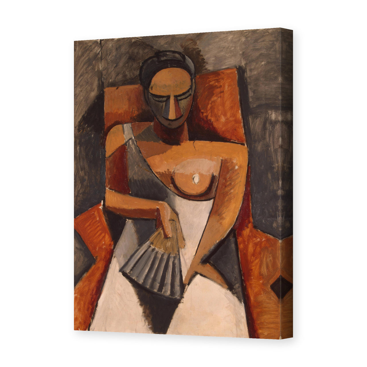 Pablo Picasso's 'Woman with a Fan' painting reproduced as a gallery-wrapped canvas print