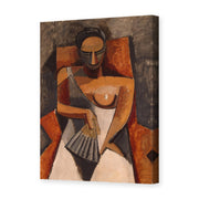 Pablo Picasso's 'Woman with a Fan' painting reproduced as a gallery-wrapped canvas print