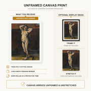 Paul Cezanne - Femme Nue Debout - canvas print combined product and display infographic frame and bars not included