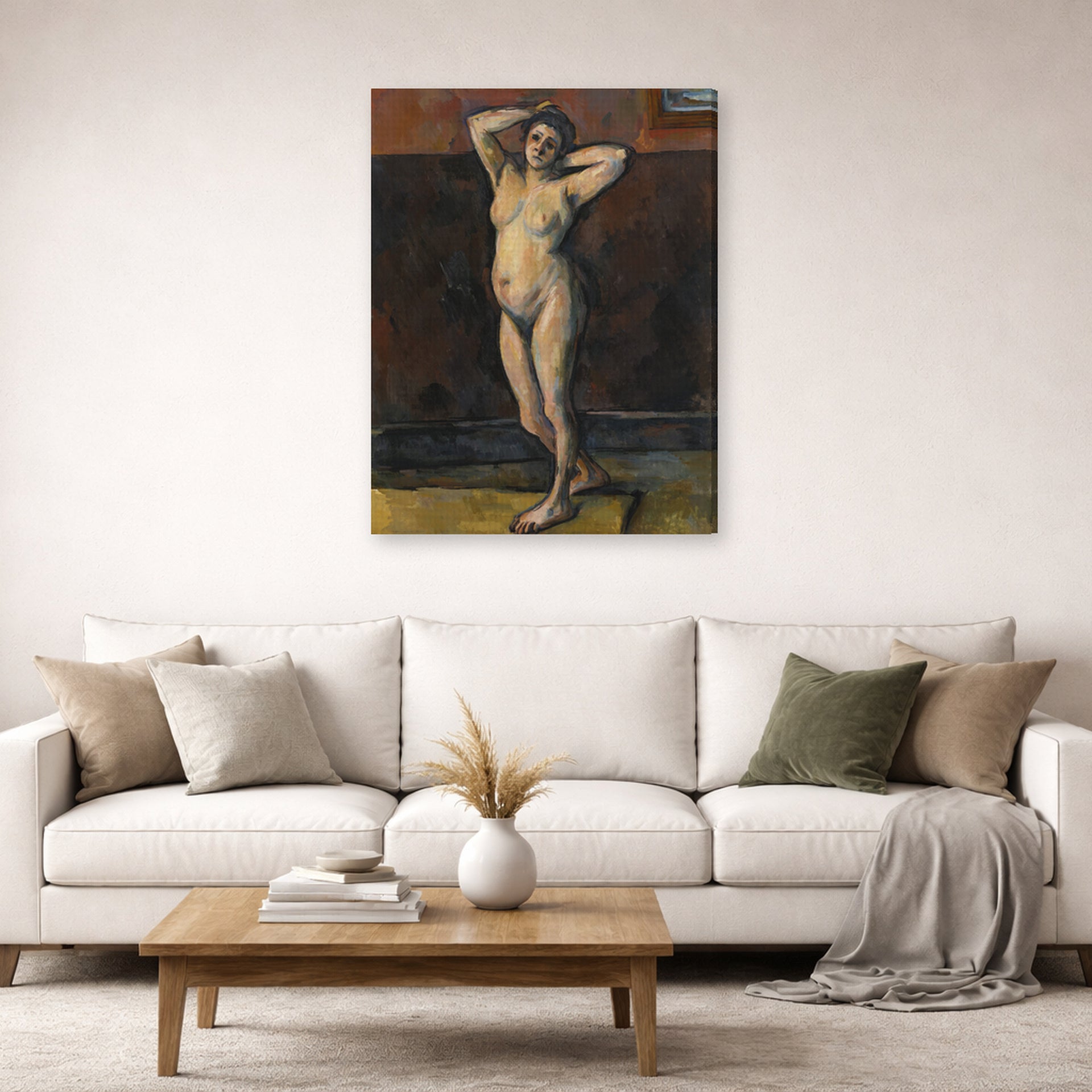 Paul Cezanne - Femme Nue Debout - gallery wrap lifestyle living room 2