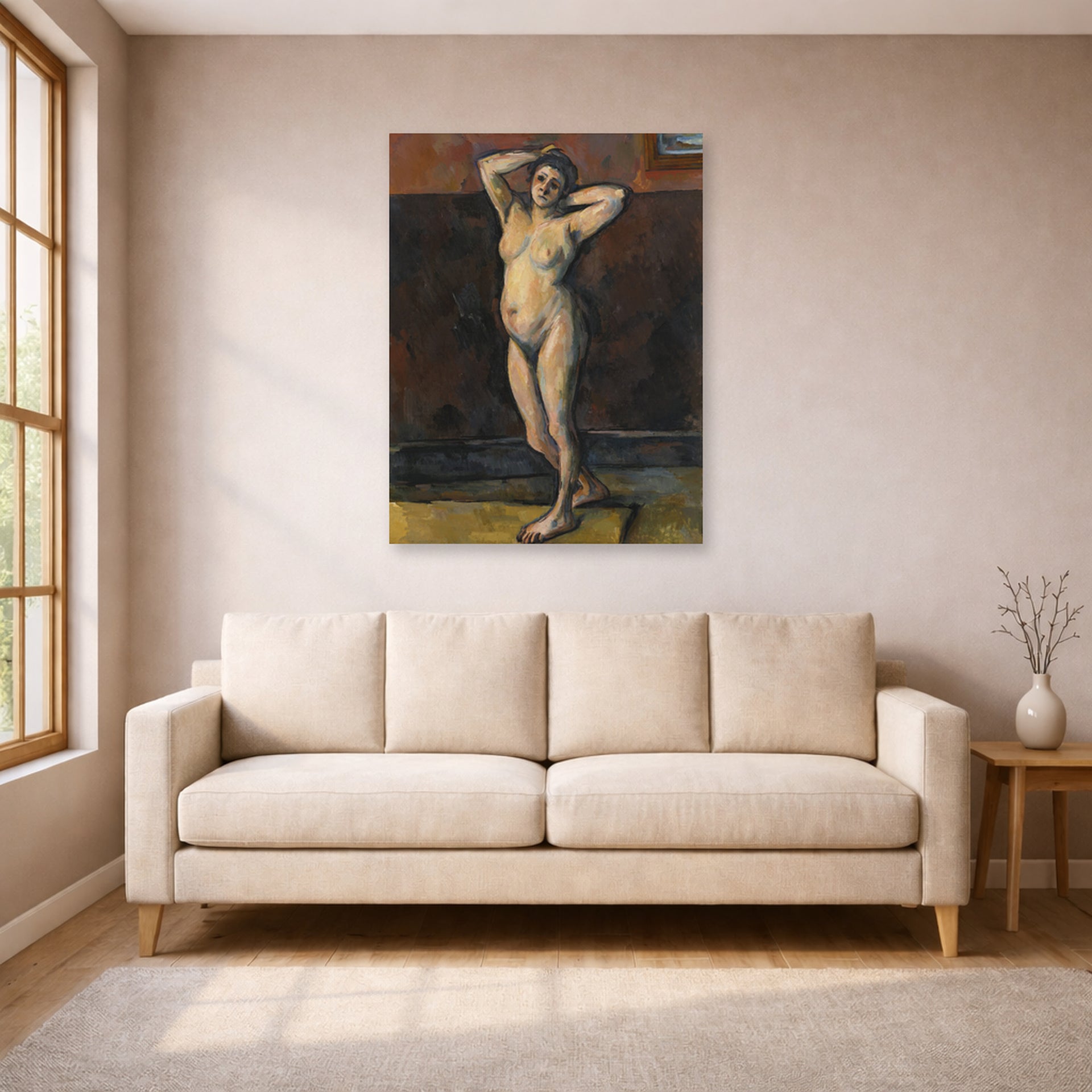 Paul Cezanne - Femme Nue Debout - poster print lifestyle living room 1 unframed