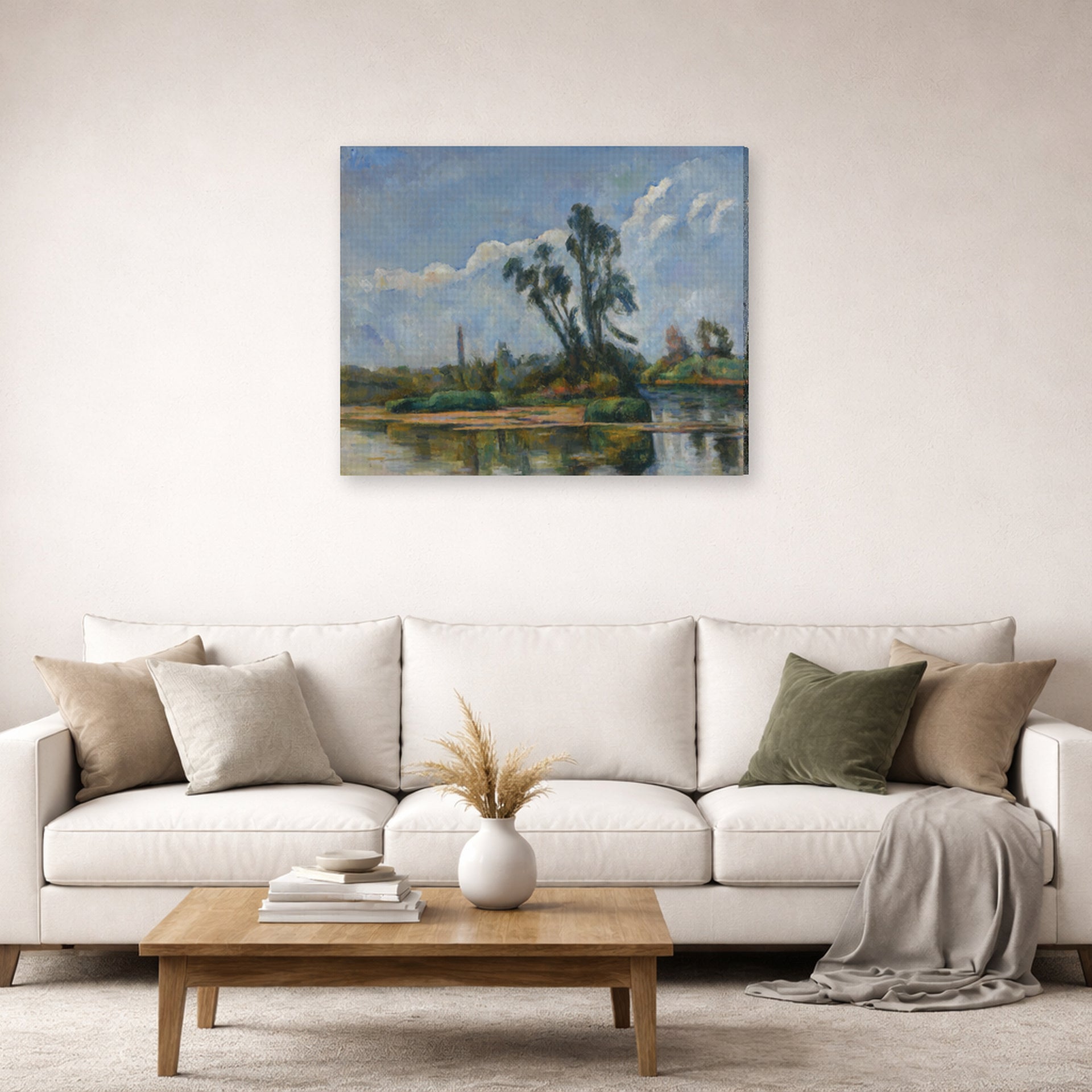 Paul Cezanne - La Riviere - gallery wrap lifestyle living room 2
