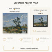 Paul Cezanne - La Riviere - poster print combined product and display infographic