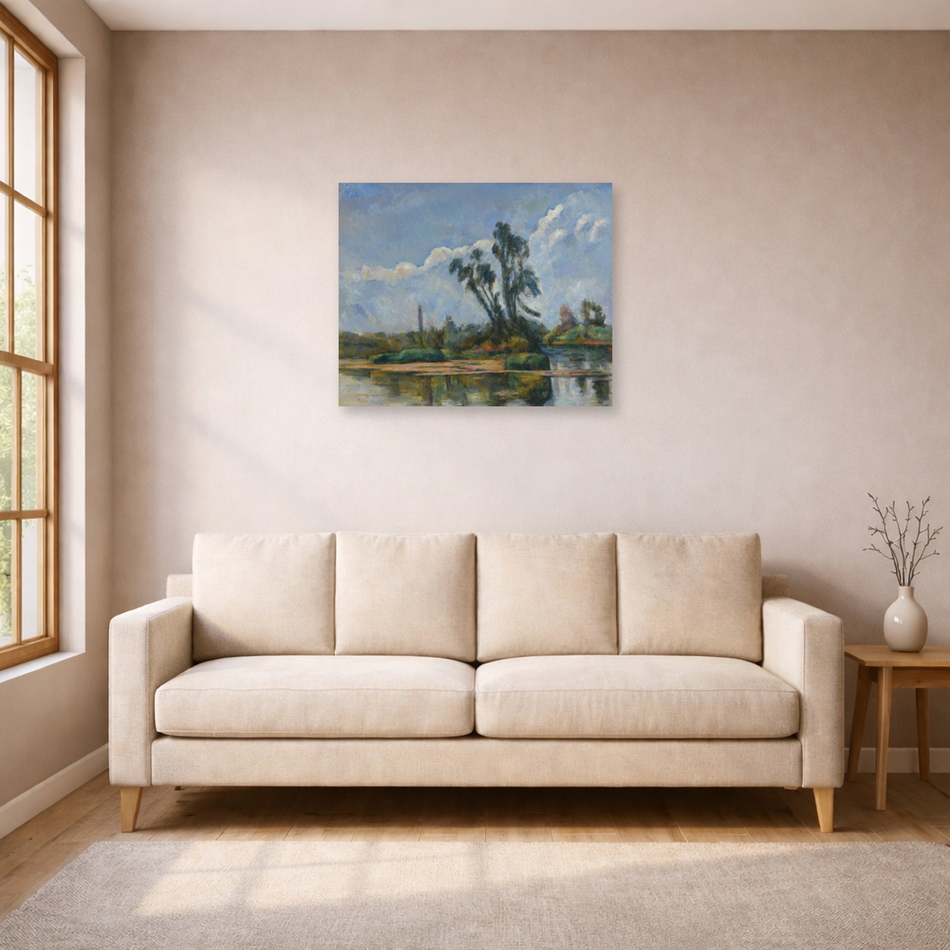 Paul Cezanne - La Riviere - poster print lifestyle living room 1 unframed