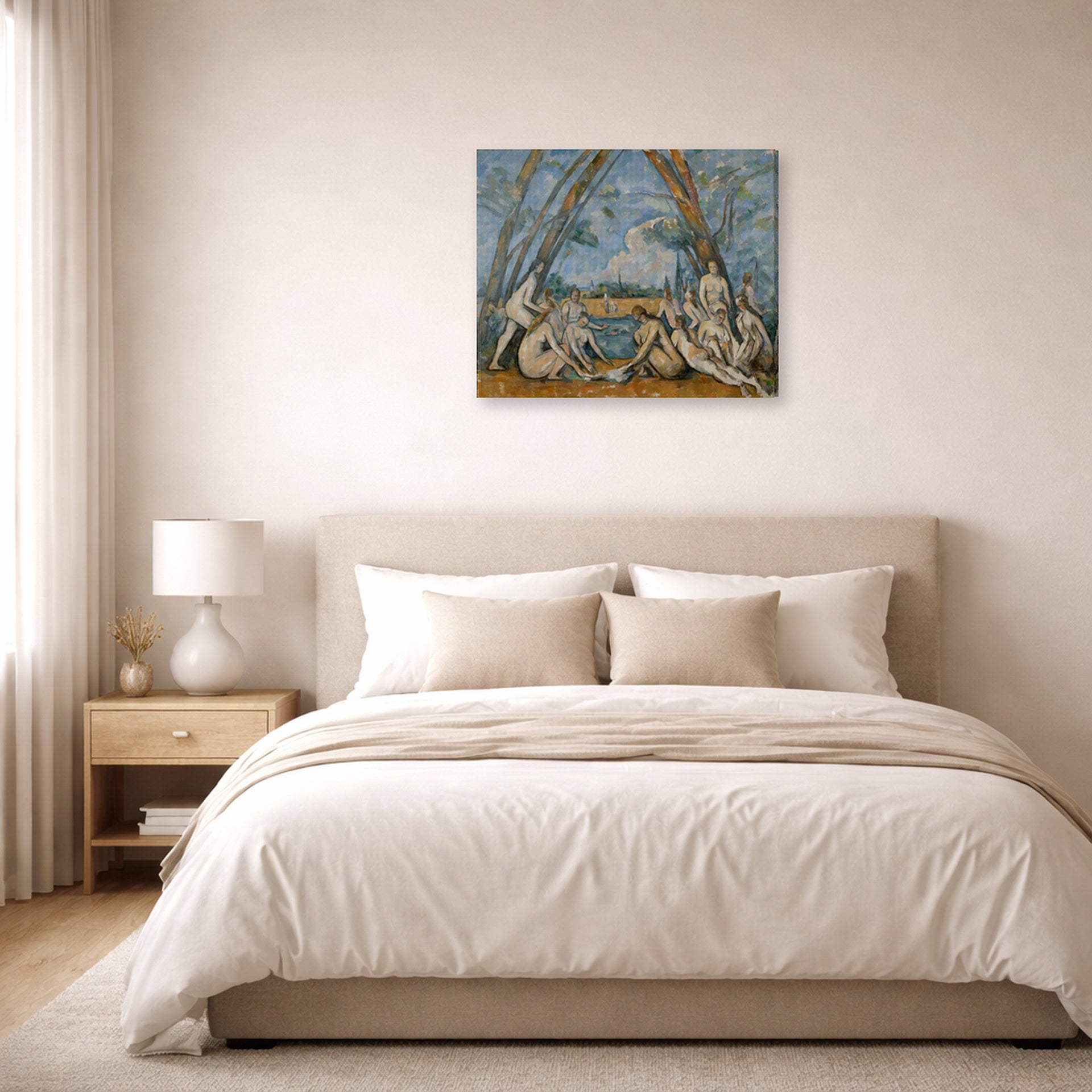 Paul Cezanne - Large Bathers - gallery wrap lifestyle bedroom