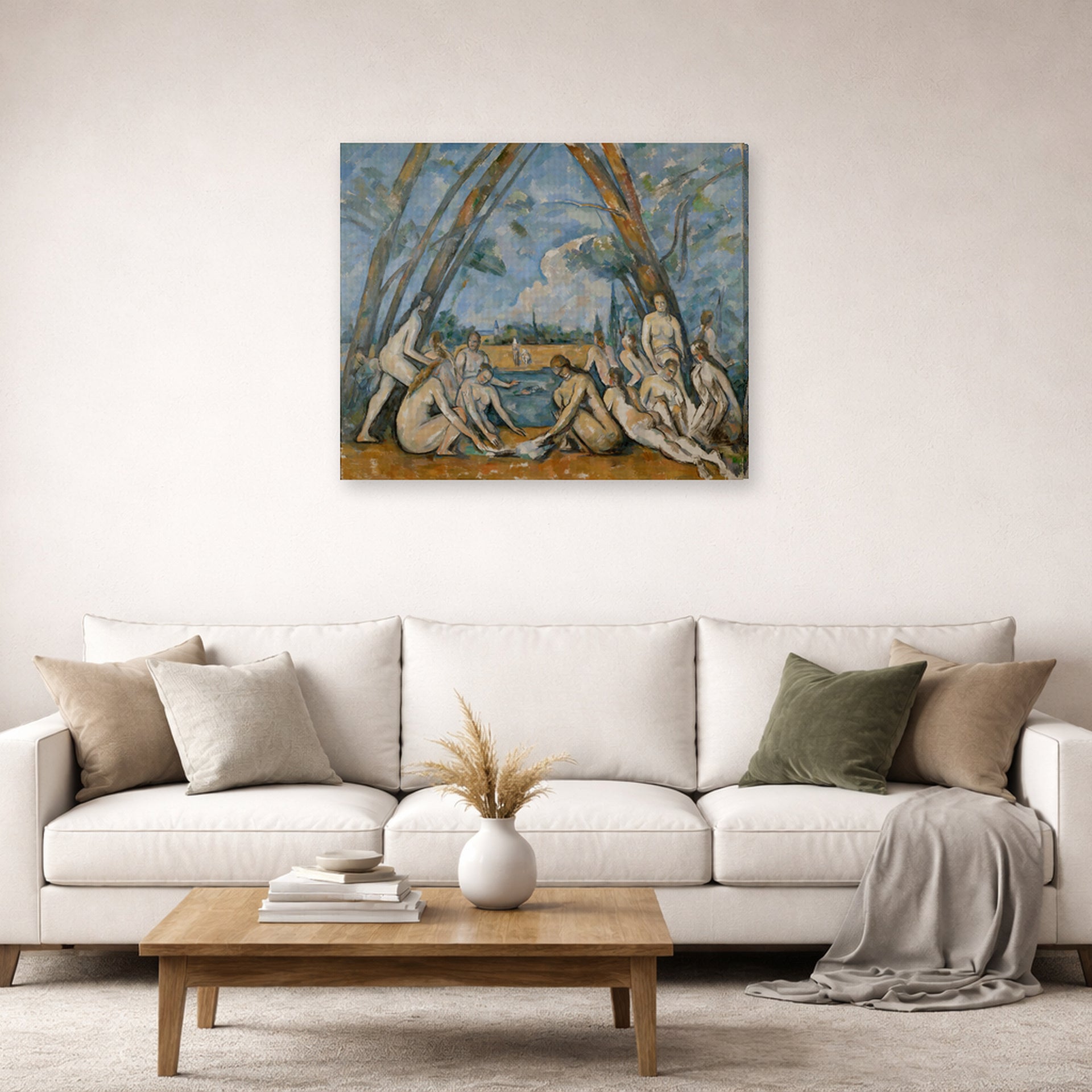 Paul Cezanne - Large Bathers - gallery wrap lifestyle living room 2