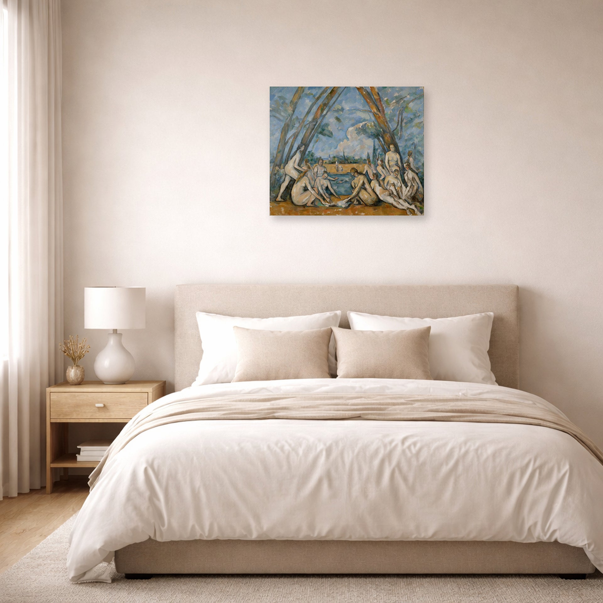 Paul Cezanne - Large Bathers - poster print lifestyle bedroom unframed