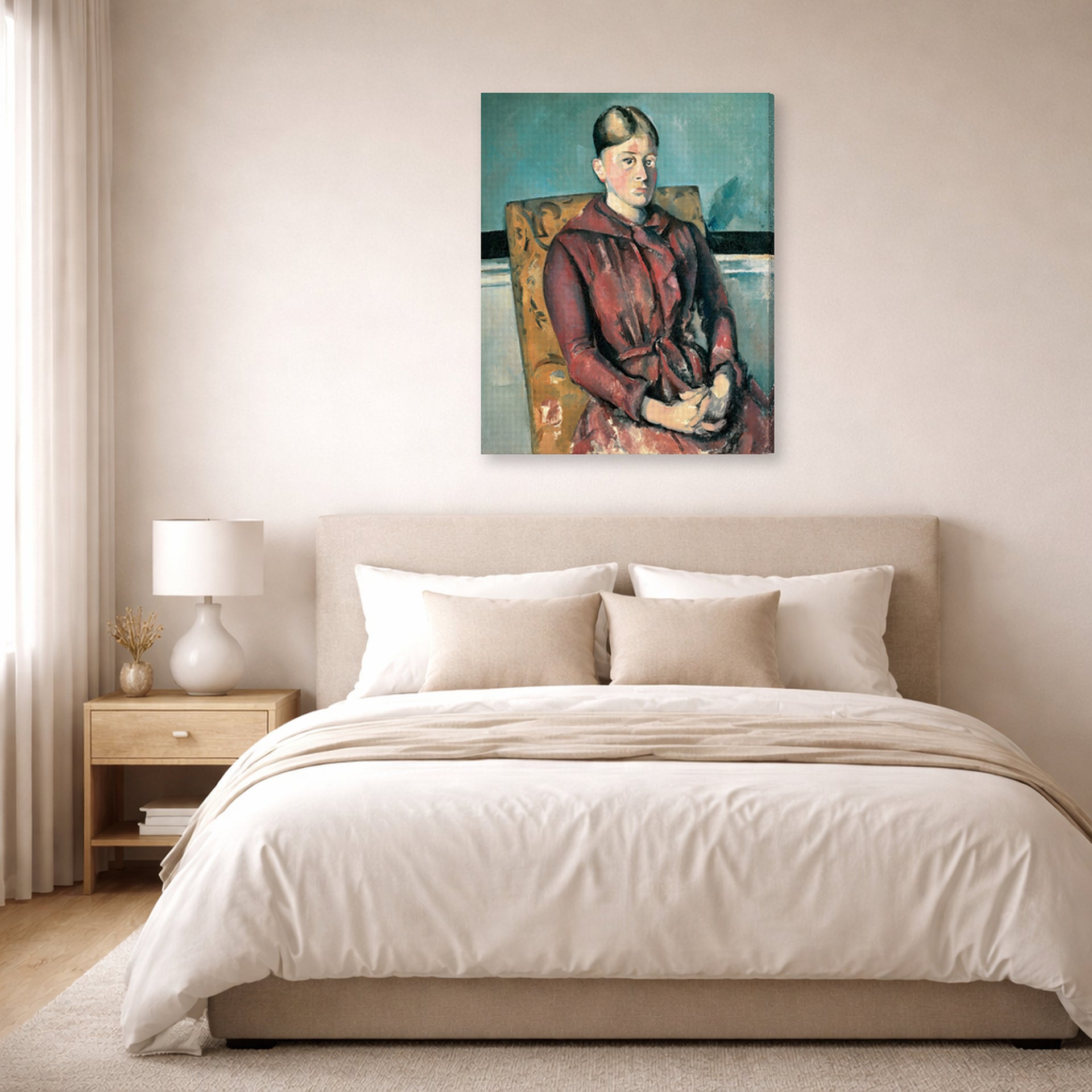 Paul Cezanne - Madame Cezanne in a Yellow Armchair - gallery wrap lifestyle bedroom