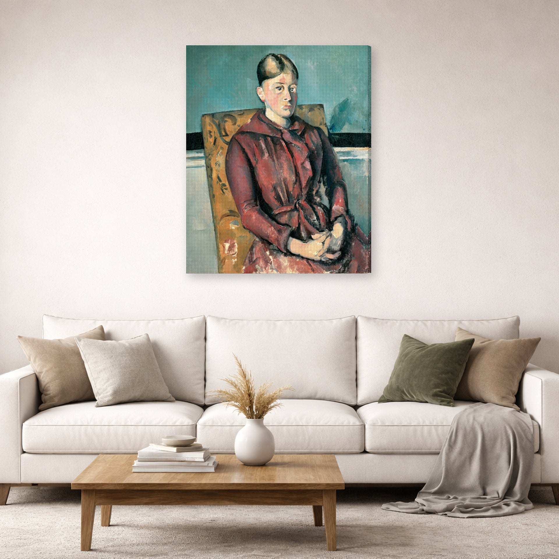 Paul Cezanne - Madame Cezanne in a Yellow Armchair - gallery wrap lifestyle living room 2