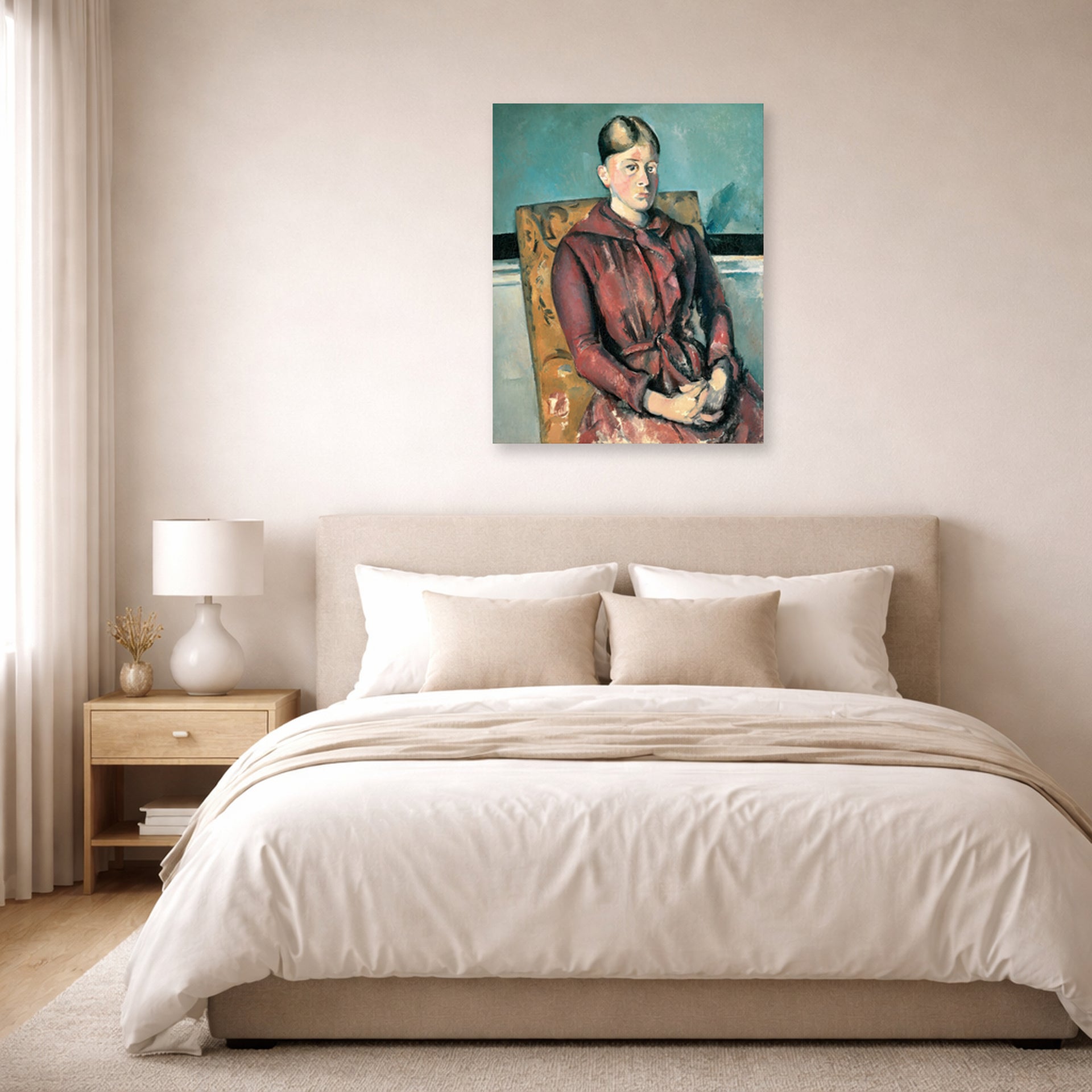 Paul Cezanne - Madame Cezanne in a Yellow Armchair - poster print lifestyle bedroom unframed