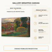 Paul Gauguin - A Farm in Brittany gallery wrap canvas construction and hanging details infographic