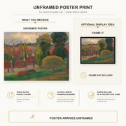 Paul Gauguin - A Farm in Brittany poster print size comparison and framing display infographic