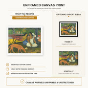 Paul Gauguin - Arearea canvas print size comparison and framing display infographic
