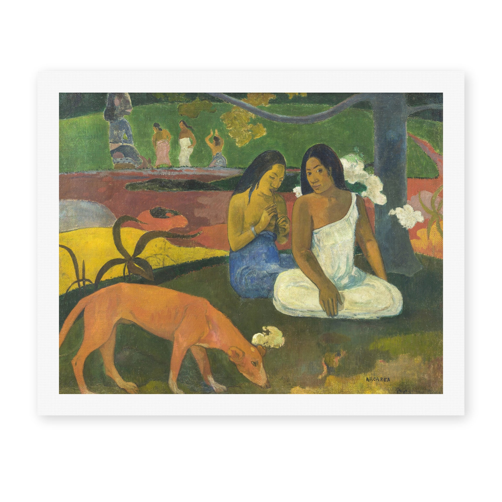 Paul Gauguin's 'Arearea' painting reproduced as a rolled canvas print