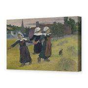 Paul Gauguin's 'Breton Girls Dancing' painting reproduced as a gallery-wrapped canvas print