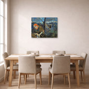 Gallery-wrapped canvas print of Paul Gauguin's Christ in the Garden of Olives displayed on a wall in a dining room