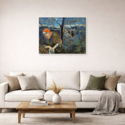 Gallery-wrapped canvas print of Paul Gauguin's Christ in the Garden of Olives displayed on a wall in a second living room setting