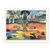 Paul Gauguin's 'Day of the God (Mahana no Atua)' painting reproduced as a rolled canvas print